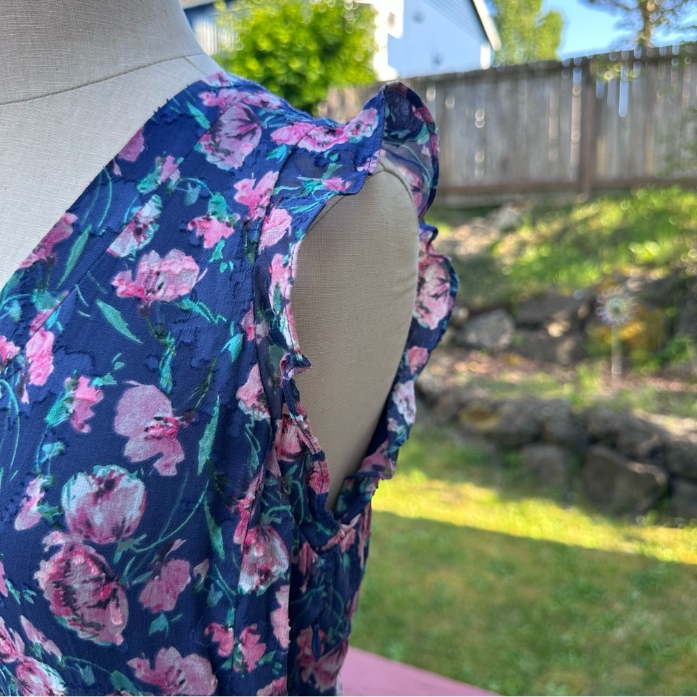 Rebecca Taylor Blue Floral Silk Dress - Picture 4 of 12